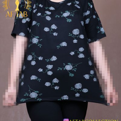 تیشرت طرحدار ویسکوز نخ سایزبزرگ