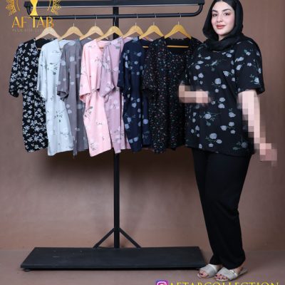 تیشرت طرحدار ویسکوز نخ سایزبزرگ