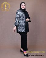 شومیز الیزا یک طرف طرحدار سایزبزرگ 6998 - Image 2