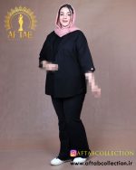 مانتو لنین یقه انگلیسی سایزبزرگ