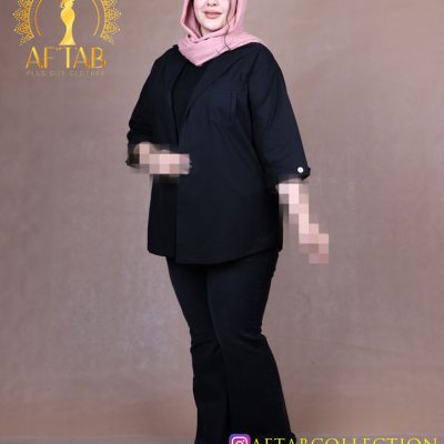 مانتو لنین یقه انگلیسی سایزبزرگ