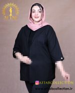 مانتو لنین یقه انگلیسی سایزبزرگ