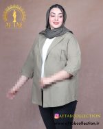 مانتو لنین یقه انگلیسی سایزبزرگ
