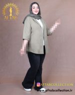 مانتو لنین یقه انگلیسی سایزبزرگ