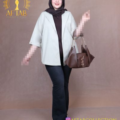 مانتو لنین یقه انگلیسی سایزبزرگ