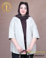 مانتو لنین یقه انگلیسی سایزبزرگ