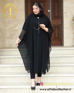 مانتو پانچ حریر شیفون سایزبزرگ