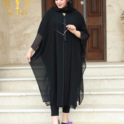 مانتو پانچ حریر شیفون سایزبزرگ