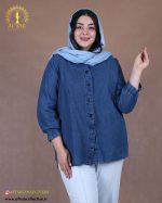 مانتو جین کاغذی پلیسه سایزبزرگ