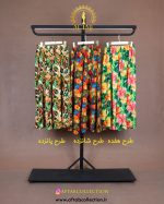 دامن کمر کش نخی طرحدار سایزبزرگ