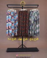 دامن کمر کش نخی طرحدار سایزبزرگ