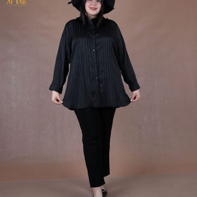 شومیز ساتن لمه راه راه سایزبزرگ