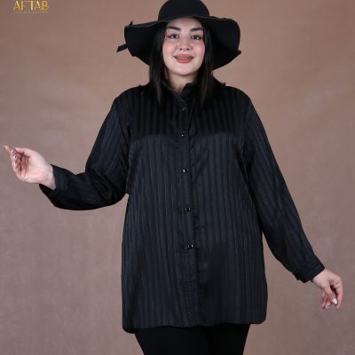 شومیز ساتن لمه راه راه سایزبزرگ