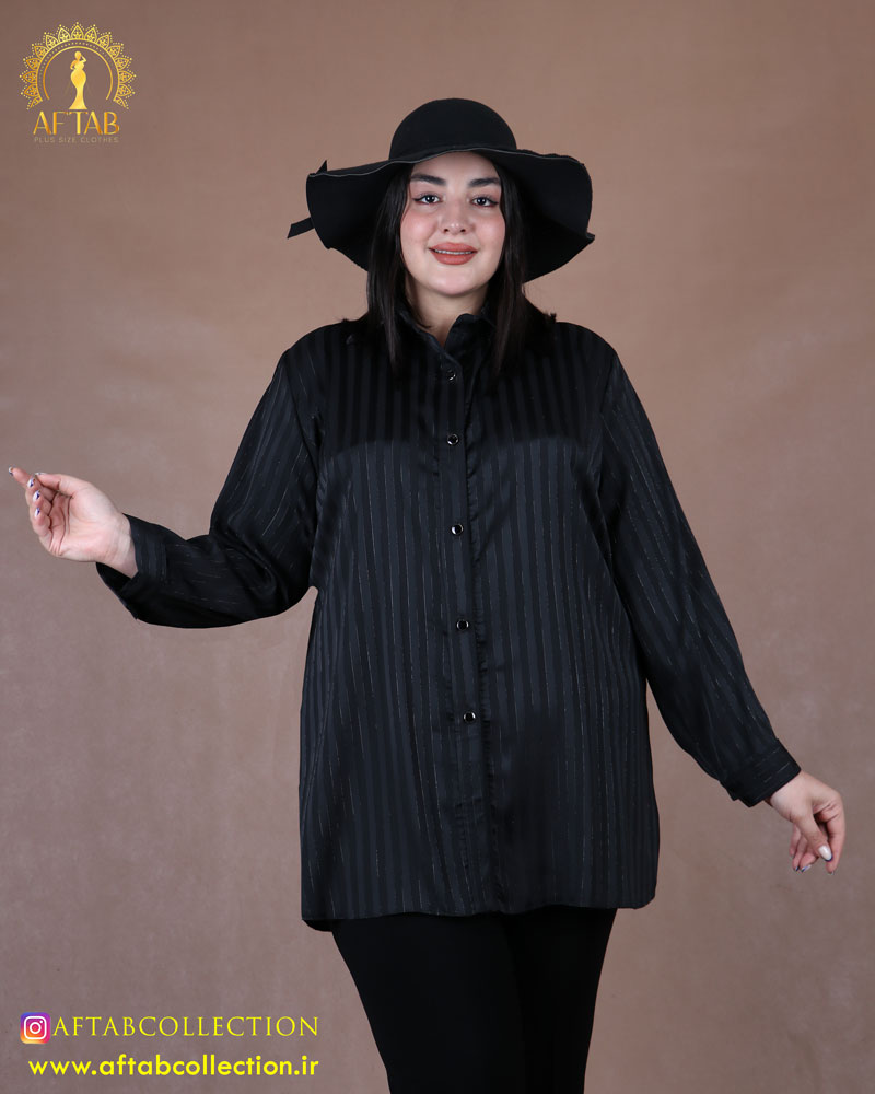 شومیز ساتن لمه راه راه سایزبزرگ