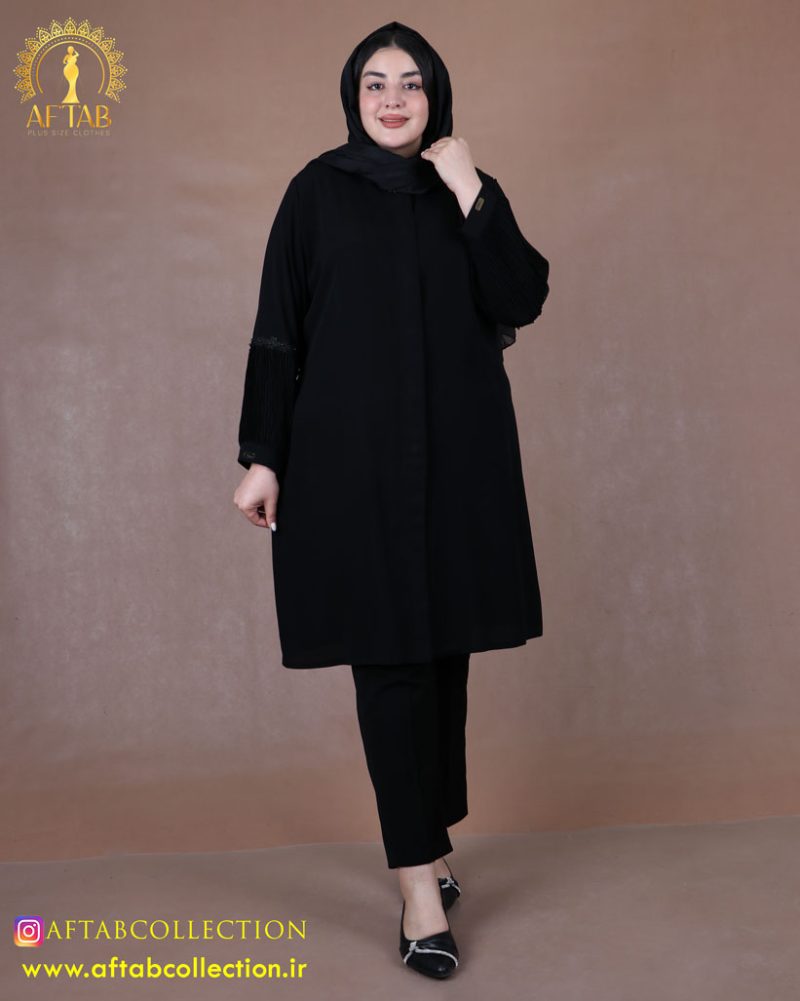 مانتو کریشه آستین گل سایزبزرگ
