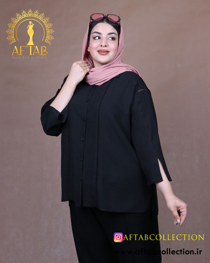 مانتو اسلپ کوتاه نوار عدسی سایزبزرگ