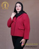 کت کراپ لنین رنگی سایزبزرگ زرشکی