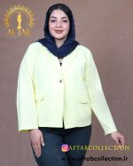 کت کراپ لنین رنگی سایزبزرگ لیمویی