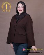 کت کراپ لنین رنگی سایزبزرگ قهوه ای