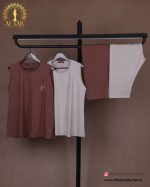 ست راحتی تاپ و شلوارک پاپیون سایزبزرگ