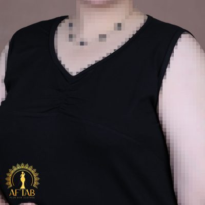 تاپ شلوارک جلو چین مشکی سایزبزرگ