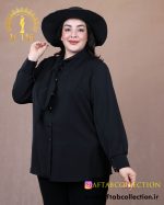 شومیز الیزا یقه کراواتی سایزبزرگ 7013 - Image 8