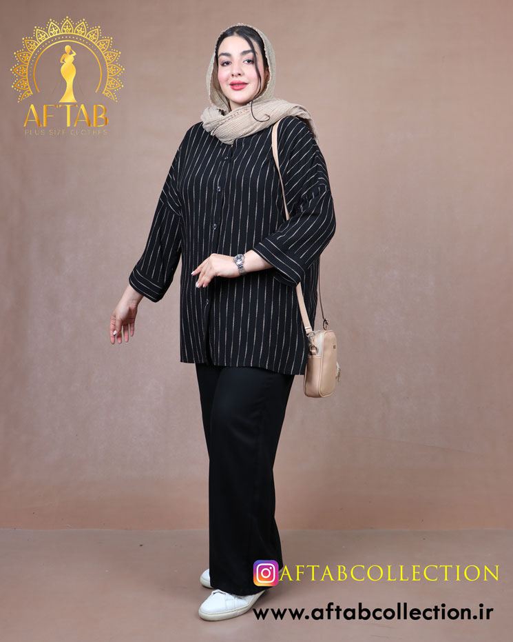 مانتو ویسکوز نخ طرحدار سایزبزرگ
