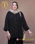مانتو ویسکوز نخ طرحدار سایزبزرگ