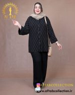 مانتو ویسکوز نخ طرحدار سایزبزرگ