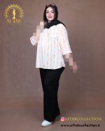 مانتو پری چاپی جلو بسته سایزبزرگ