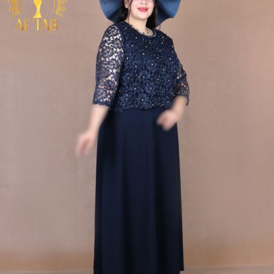 پیراهن مجلسی بالا گیپور مروارید سایزبزرگ