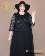پیراهن مجلسی بالا گیپور مروارید سایزبزرگ