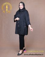 مانتو جیب پیلی سوفیا ژاکارد سایزبزرگ