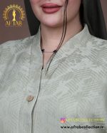 مانتو جیب پیلی سوفیا ژاکارد سایزبزرگ یقه