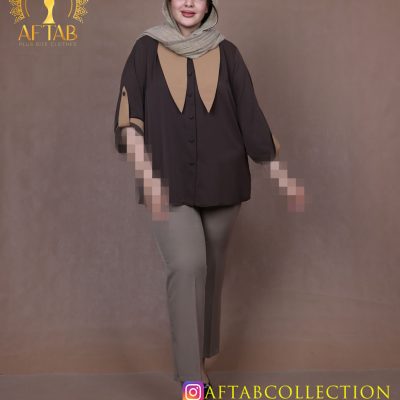 شومیز الیزا یقه خرگوشی سایزبزرگ