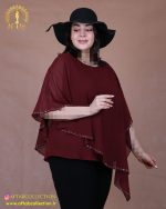 شومیز حریر دو تیکه برش دار سایزبزرگ