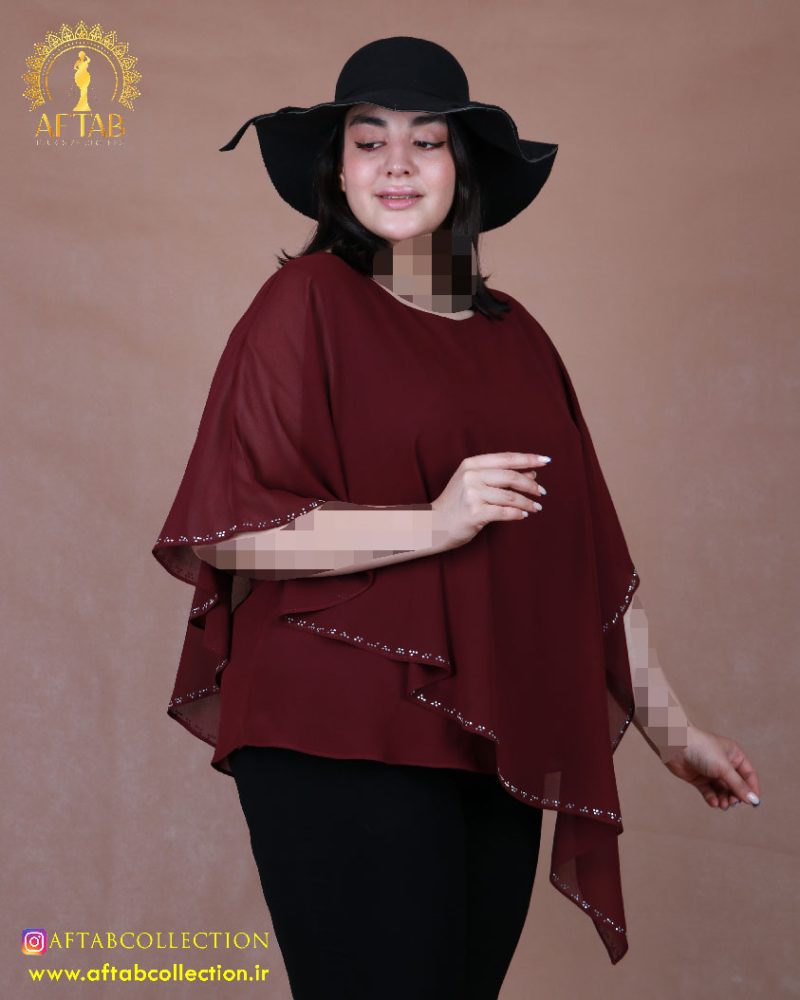 شومیز حریر دو تیکه برش دار سایزبزرگ