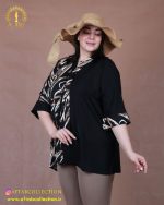 شومیز الیزا کراواتی طرحدار سایزبزرگ