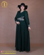 پیراهن مجلسی سنگی برگی سایزبزرگ