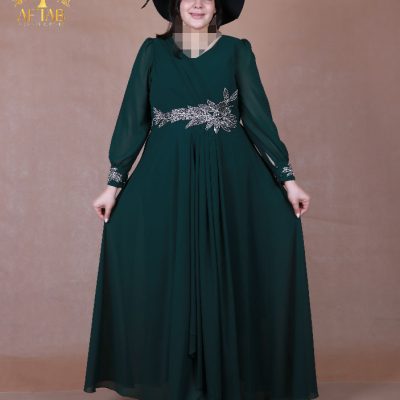 پیراهن مجلسی سنگی برگی سایزبزرگ