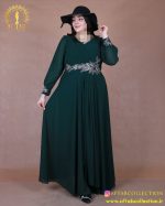 پیراهن مجلسی سنگی برگی سایزبزرگ