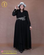 پیراهن مجلسی سنگی برگی سایزبزرگ