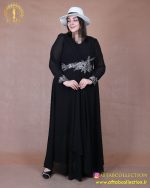 پیراهن مجلسی سنگی برگی سایزبزرگ