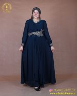 پیراهن مجلسی سنگی برگی سایزبزرگ