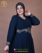 پیراهن مجلسی سنگی برگی سایزبزرگ