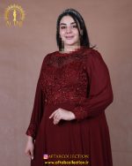 پیراهن مجلسی خرجکار گیپور ریسه ای سایزبزرگ