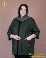 مانتو شانتون جلو باز یقه آرشال سایزبزرگ