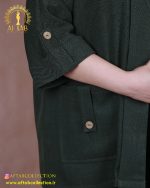 مانتو شانتون جلو باز یقه آرشال سایزبزرگ