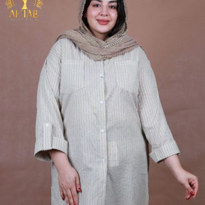 مانتو دیپلمات ژاکارد بغل پاگون سایزبزرگ
