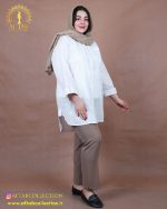 مانتو دیپلمات ژاکارد بغل پاگون سایزبزرگ سبک